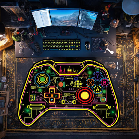 Gaming Rug Boys – Blacklight Glow In Dark Carpet | Non Slip Play Rug 60x39