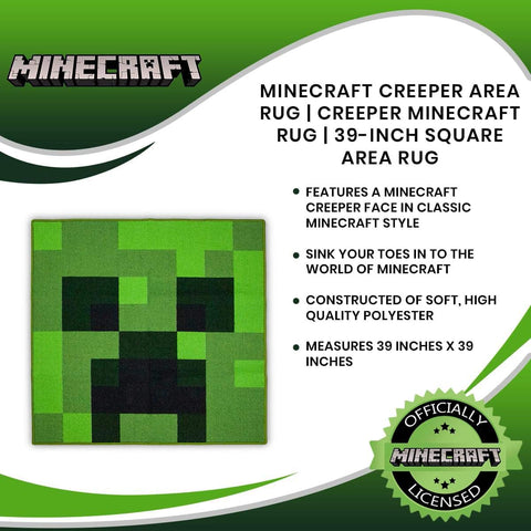 Minecraft TNT Area Rug - Pixelated Game Rug | 39-Inch Square Polyester Carpet