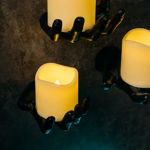 Spooky Hands Wall LED Candle Lights Decor 3 Set