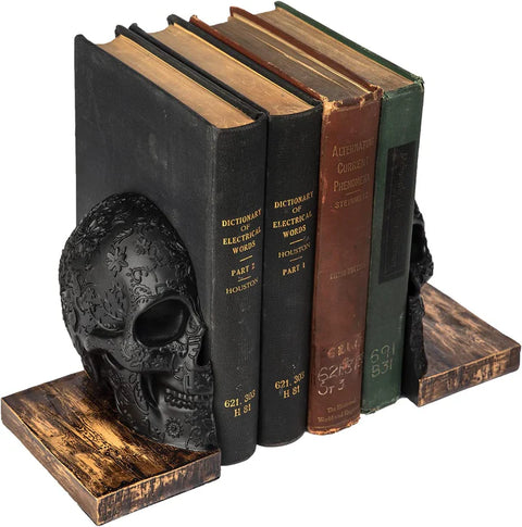 Skull Book Ends Gothic