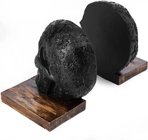 Skull Book Ends Gothic