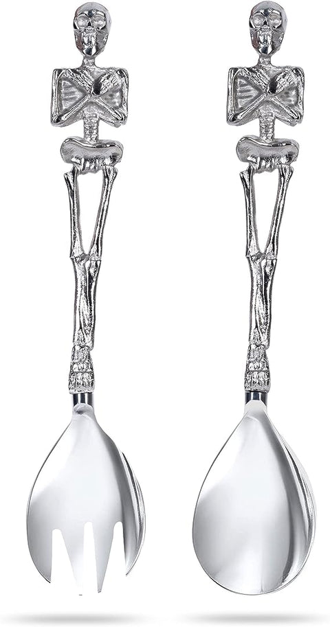 Skeleton Hands Salad Server Tongs, Fork & Spoon Set