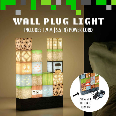 Minecraft Night Light – LED Block Lamp | Custom Stackable Light Blocks for Gaming Room