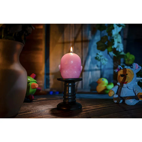 Pink Baby Head Skeleton Candle