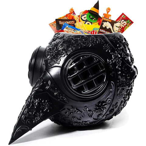 Extra Large Steampunk Plague Doctor Skull Halloween Candy Bowl