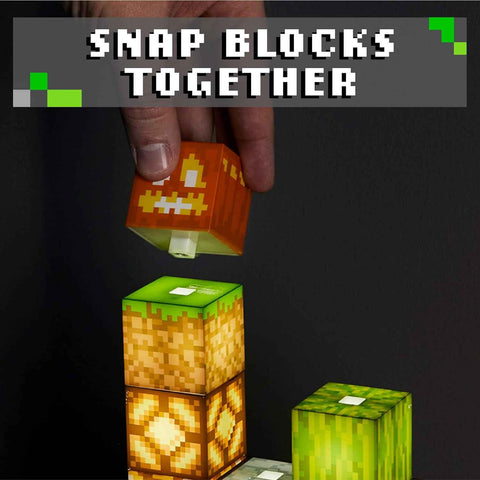 Minecraft Night Light – LED Block Lamp | Custom Stackable Light Blocks for Gaming Room