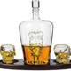 Skull King Skeleton Wine & Whiskey Globe Decanter Set