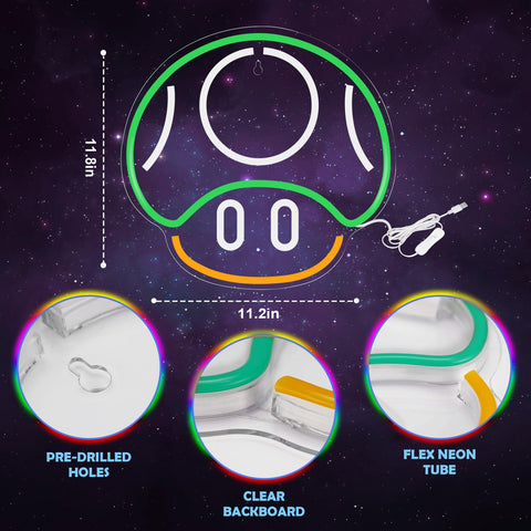 Gaming Neon Sign - LED Neon Light for Game Room Decoration | Teen Gamer Gift