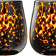 Khen Tortoise Leopard Wine Glasses - Set of 2