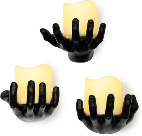 Spooky Hands Wall LED Candle Lights Decor 3 Set