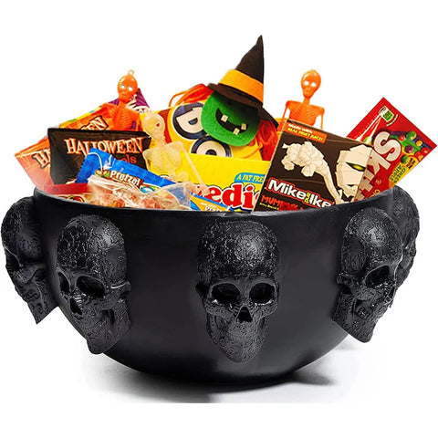 Halloween MultiSkull Candy Dish Trick or Treat Bowl & Plant Planter Pot 6"