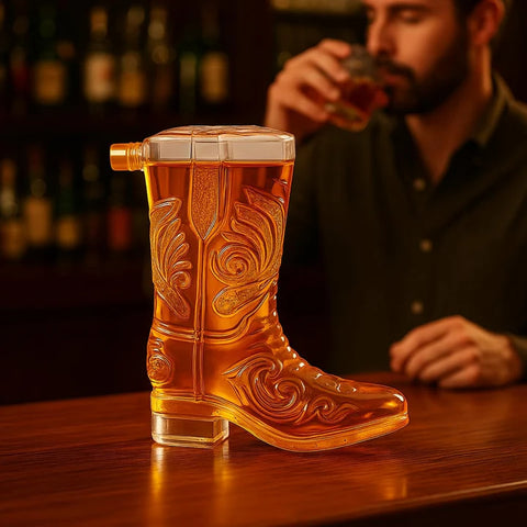 Western Cowboy Boot Whiskey Decanter 27oz