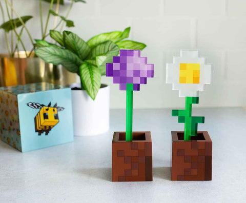Minecraft Flower Pot Lights – Daisy & Allium LED Mood Lights for Gaming Room Decor