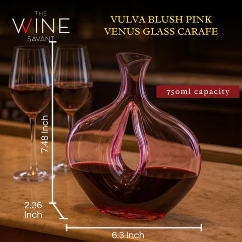 Vulva Blush Pink Venus Vagina Glass Carafe Decanter