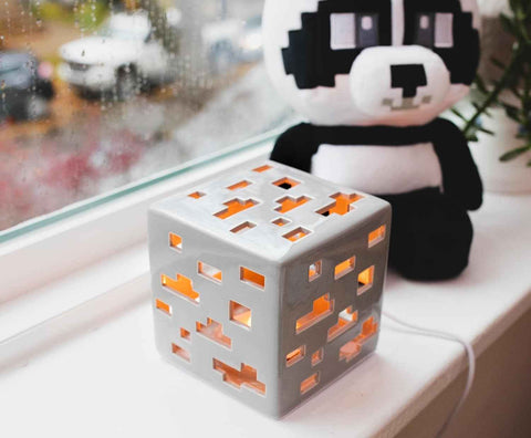 Minecraft Ore Block Lamp – Ceramic Color Changing Light | USB Powered Desk Lamp