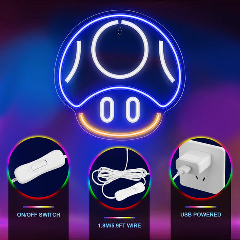 Gaming Neon Sign - LED Neon Light for Game Room Decoration | Teen Gamer Gift