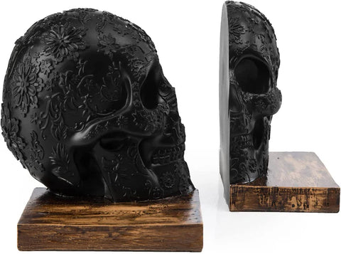 Skull Book Ends Gothic