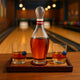 Bowling Decanter, Sports Themed Whiskey Gift Set Glass Liquor Display Drinkware Bar Accessory - Clear