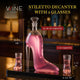 Heel Stiletto High Heels Whiskey and Wine Decanter With Heel Glasses & Wood Base