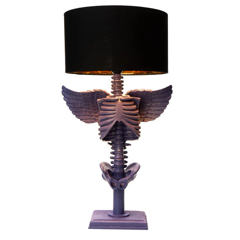 Skeleton with Wings Lamp 25" H Halloween Skeleton Desk Table Lamp  (Purple Lavender)