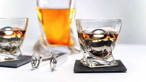 Whiskey Stones & Decanter Gift Set for Men & Women