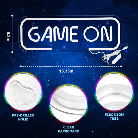 Gaming Neon Sign - LED Neon Light for Game Room Decoration | Teen Gamer Gift