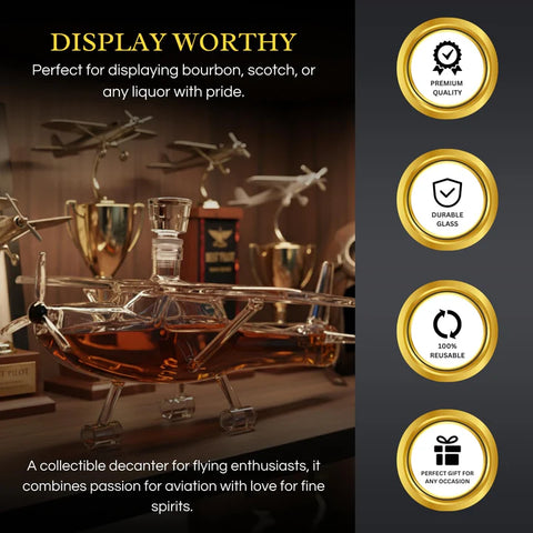 Airplane Whiskey Decanter, Cessna 172 Plane 25oz