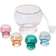Colorful 1.7 Gallon Punch Bowl with 4 10oz