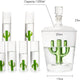 Tequila Decanter Set with Cactus Decanter and 6 Cactus Shot Glasses Set