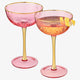 Vintage Art Deco Coupe for Champagne, Martini, Cocktails| Set of 2 | 7 oz (Pink)