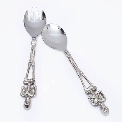 Skeleton Hands Salad Server Tongs, Fork & Spoon Set