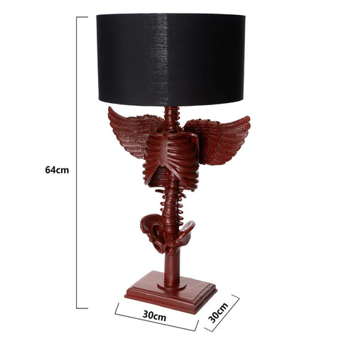 Skeleton with Wings Lamp 25" H Halloween Skeleton Desk Table Lamp (Red)