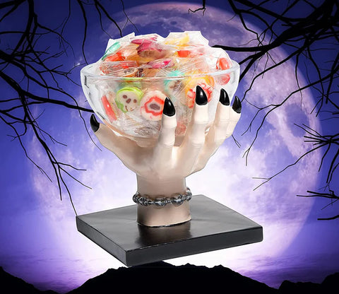 Witch Hand Large Candy Bowl Stand Witch Hand Halloween Dish For Kitchen Décor