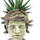 Medusa Head Planter, Large Solid Stone Face Planter