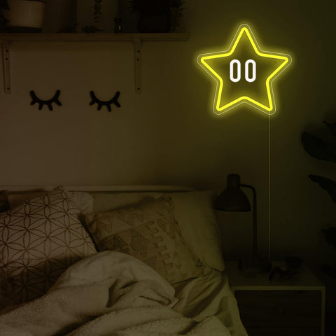 Star Neon Sign – Gaming Neon Wall Decor for Game Room & Kids Room Lighting