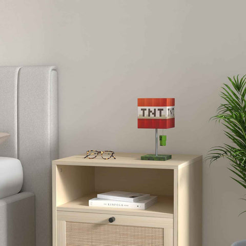 Minecraft TNT Desk Lamp – 14-Inch LED Block with 3D Creeper Puller Light