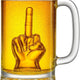 Middle Finger Beer Glass with Handle - Tall Drinking Glass for Beer, Whiskey, Cocktails – 12.05 oz