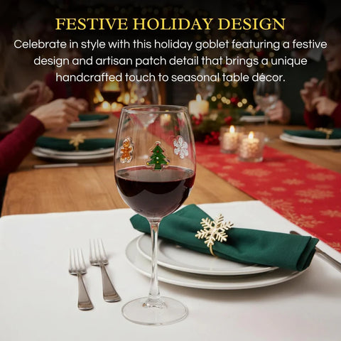 Stemmed Christmas Icon Glass Cups - 14 oz