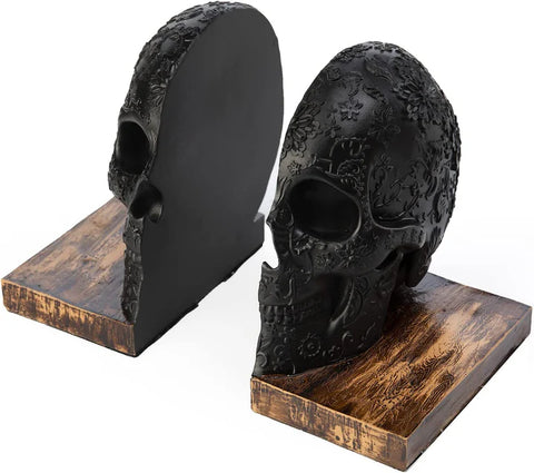 Skull Book Ends Gothic