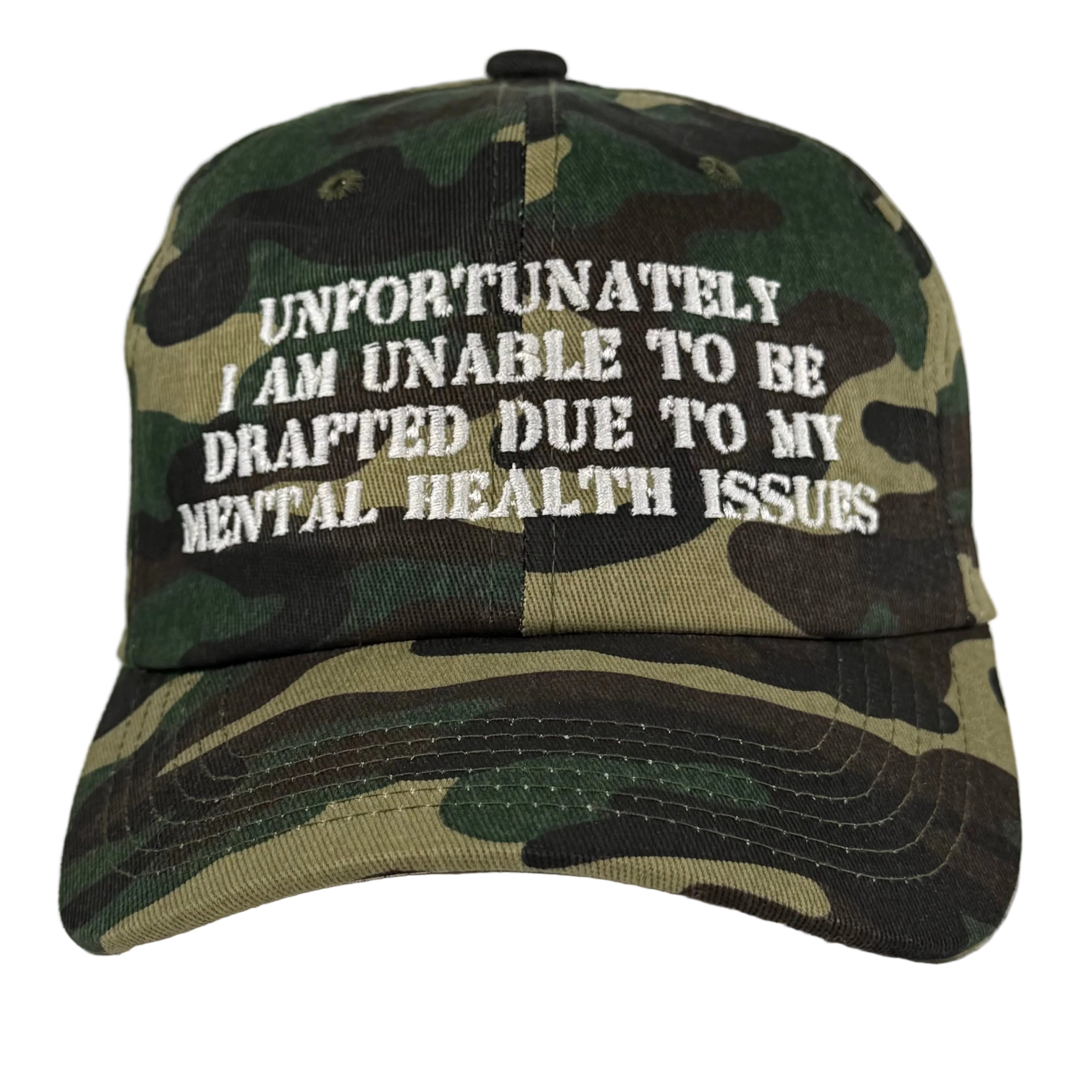Unfortunately I Am Unable To Be Drafted Custom Embroidered Hat – Shut ...