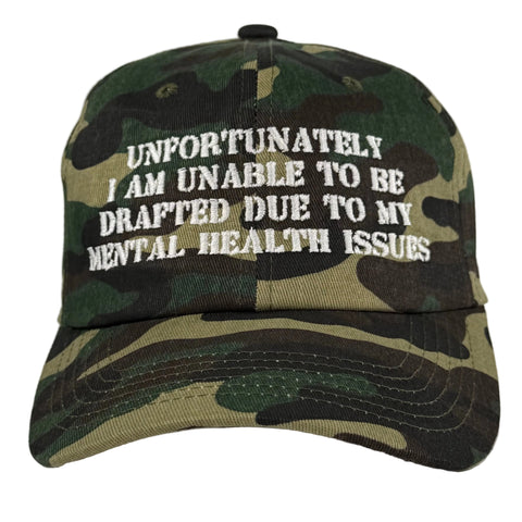 Unfortunately I Am Unable To Be Drafted Custom Embroidered Hat