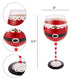 Santa's Elf Stemmed Wine & Water Glasses - Set of 2 - Shining Red & Black, 9" H - Christmas & Holiday Parties Glassware - Xmas Tree - Set of 2, 17.5oz