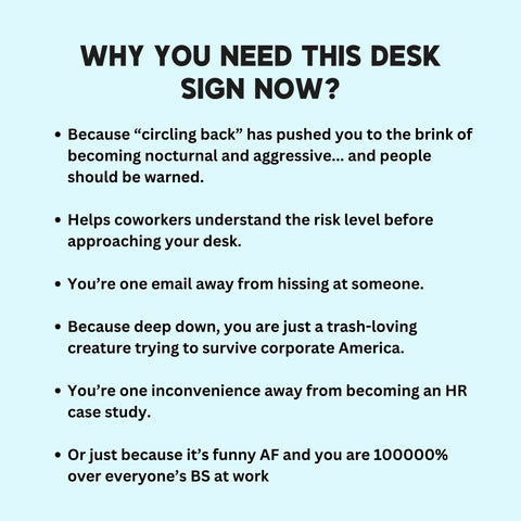 Opossums At Work Desk Flip Sign