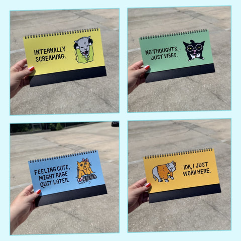 Cats At Work Desk Flip Sign