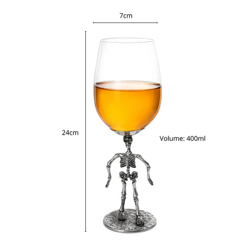 Stemmed Skeleton Wine Glass - Set of 2 - 12oz