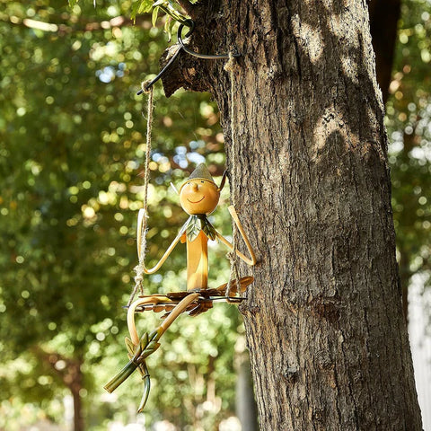 Garden Elf On A Swing