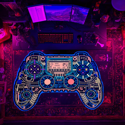 Gaming Rug Boys – Blacklight Glow In Dark Carpet | Non Slip Play Rug 60x39