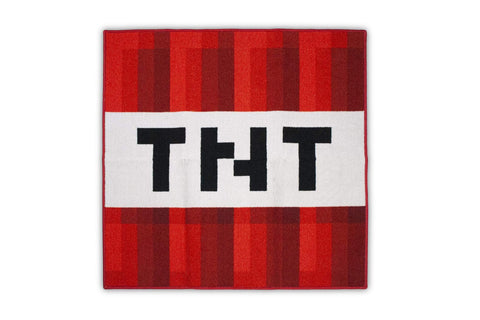 Minecraft TNT Area Rug - Pixelated Game Rug | 39-Inch Square Polyester Carpet
