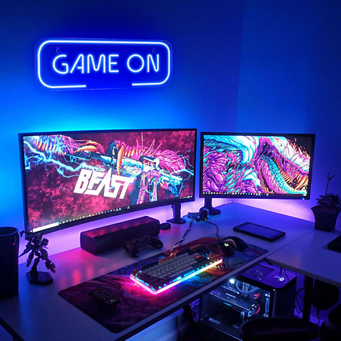 Gaming Neon Sign - LED Neon Light for Game Room Decoration | Teen Gamer Gift