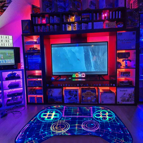Gaming Rug Boys – Blacklight Glow In Dark Carpet | Non Slip Play Rug 60x39